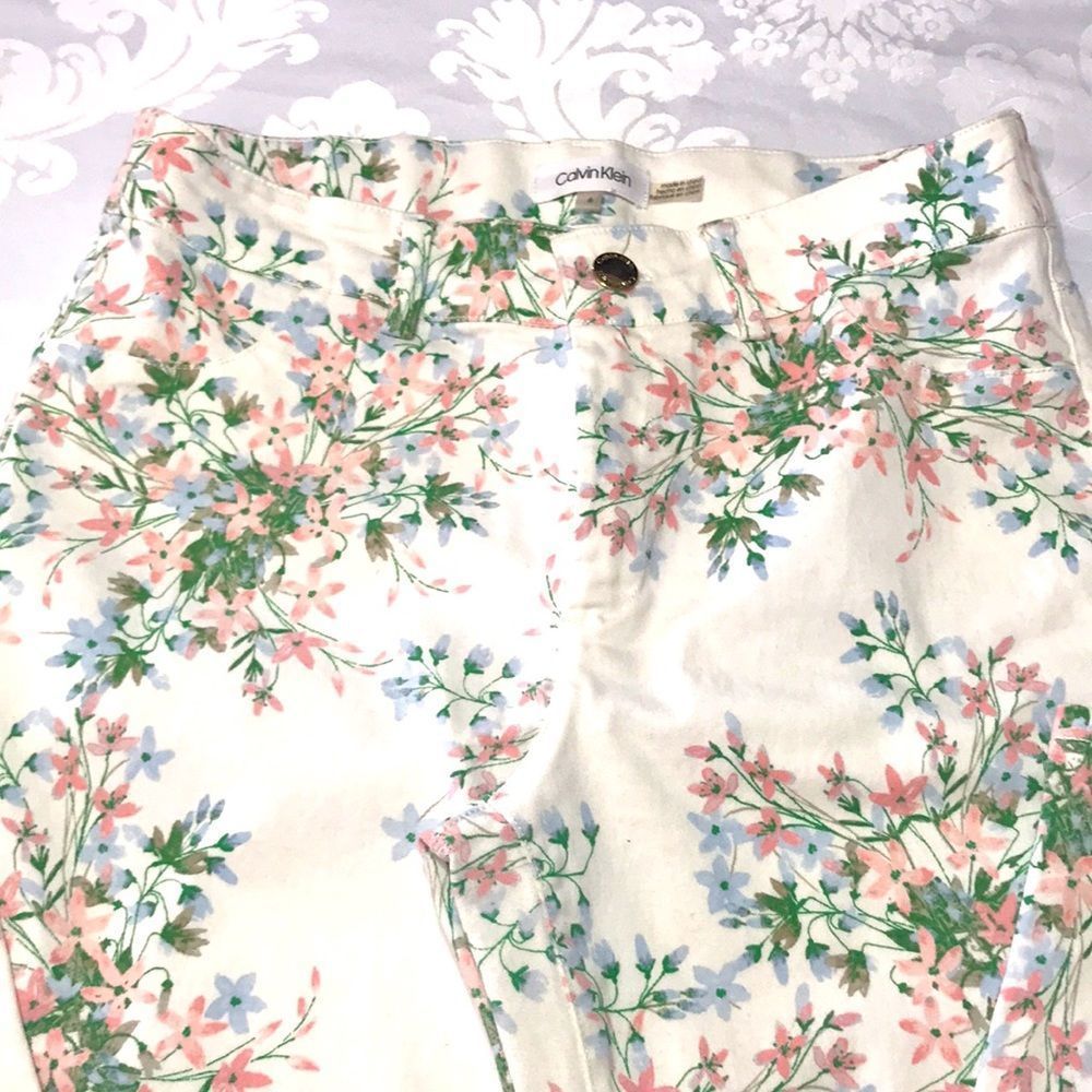 Calvin Klein Floral Jeans-Size 6-EUC